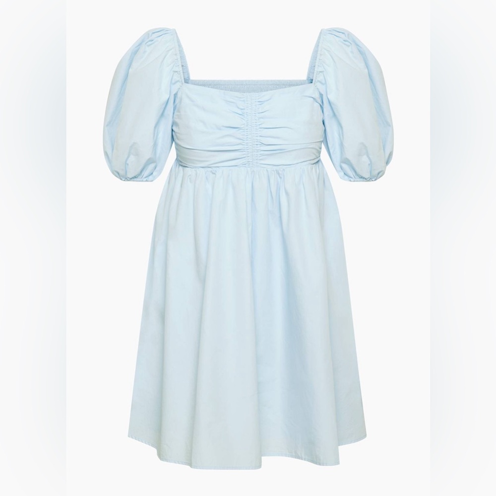 Wilfred Amuse Poplin Mini Dress In Classic Light Blue Size Xs